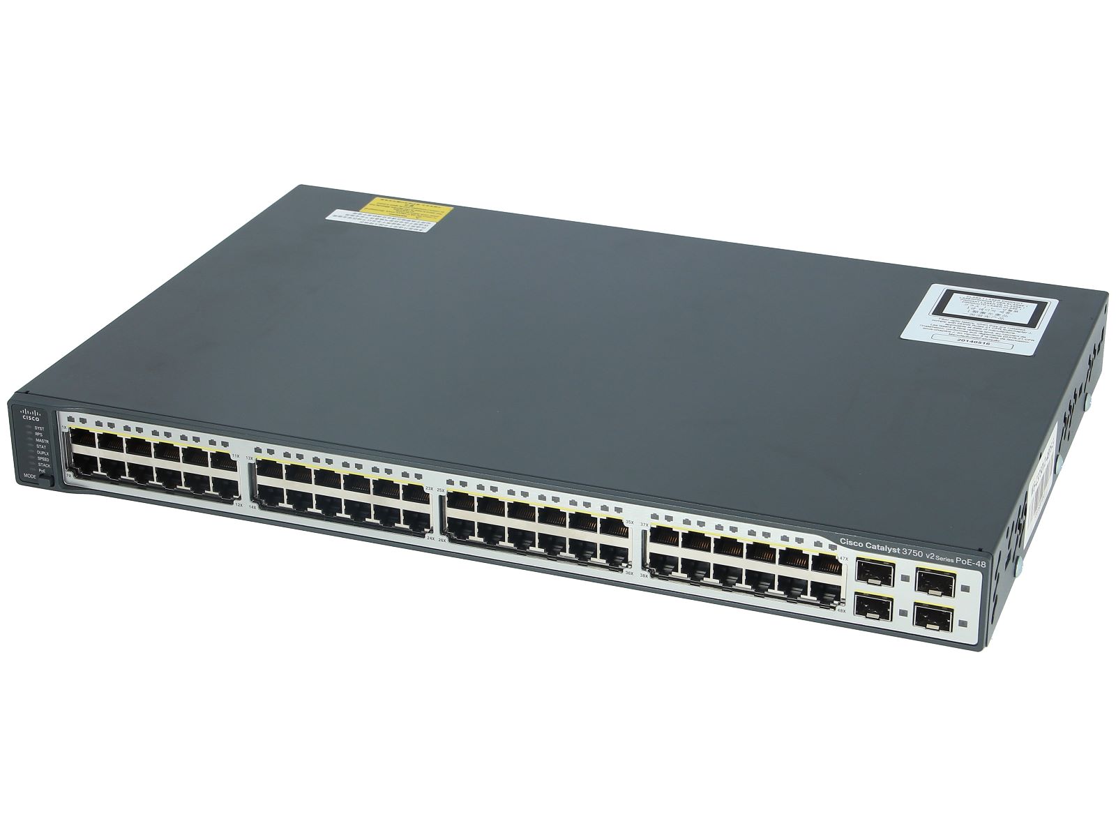 Cisco Catalyst 3750V2-48TS-E Enterprise Switch, 48-Port 10/100 + 4 SFP