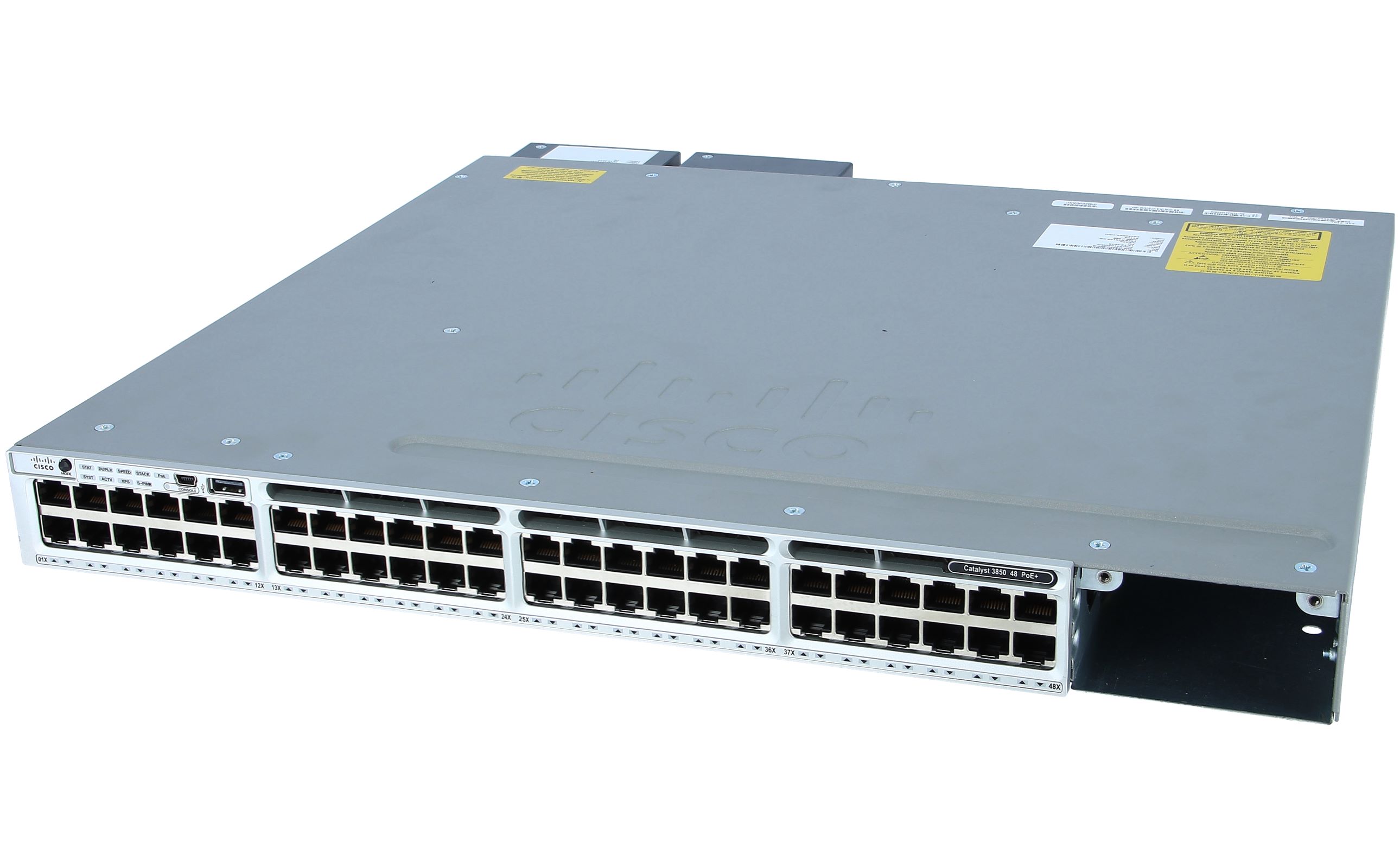 Cisco Catalyst 3850-48F-S Enterprise Switch, 48 PoE+ Ports, 4x10G Uplinks
