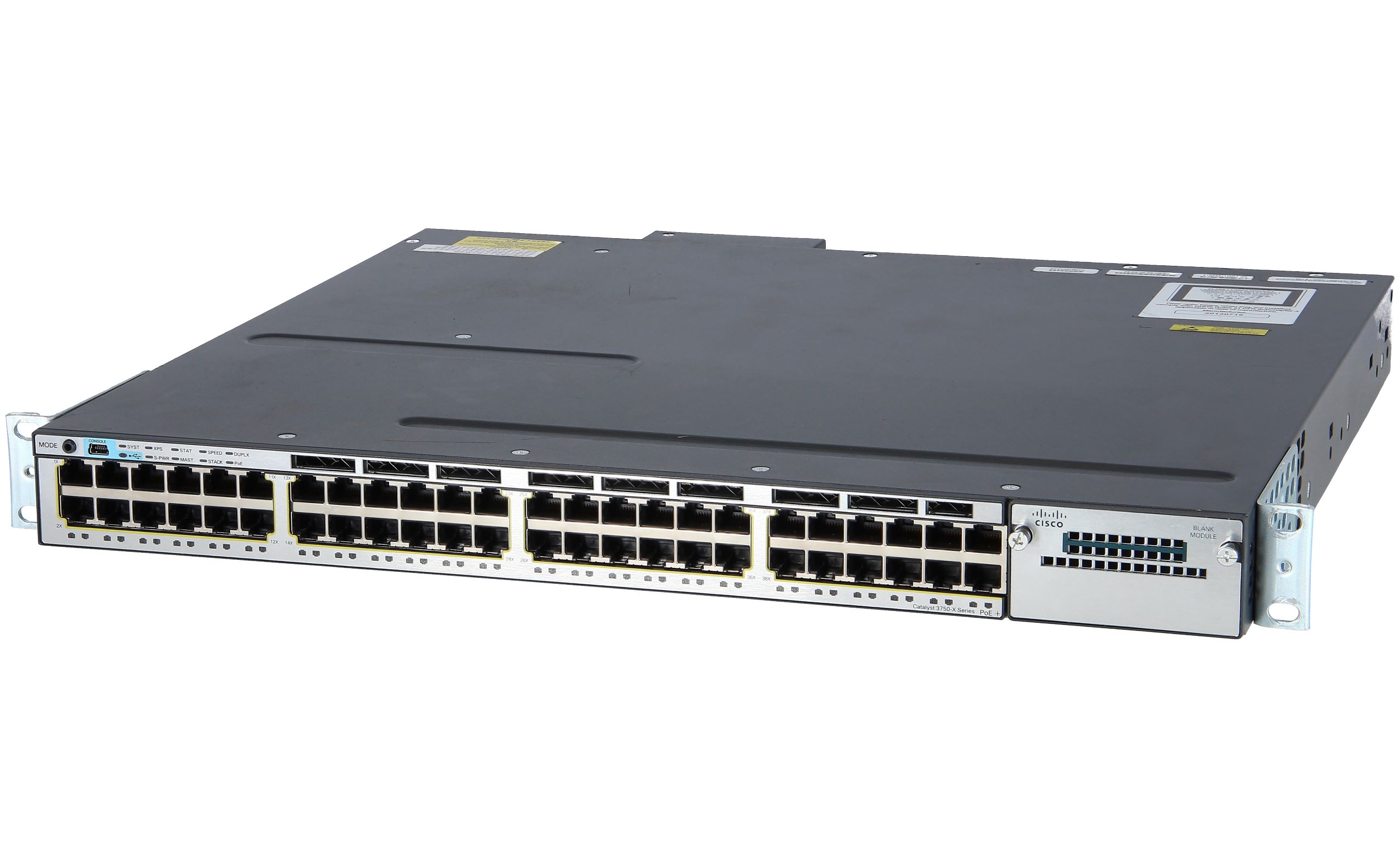 Cisco Catalyst 3750X-48PF-S Stackable Managed Switch with 48 PoE+ Ports